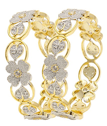 Kimberly ゴールド L Buy Jewels Galaxy American Diamond Floral Shape Gold Plated